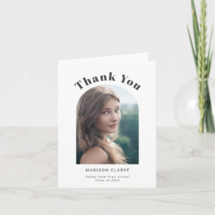 Modern Arch Graduation Photo Thank you Card