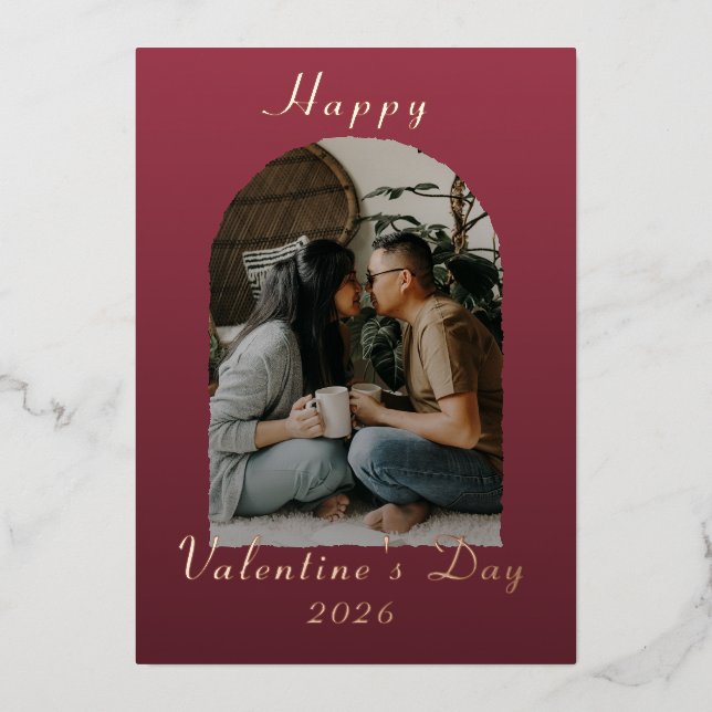 Modern Arch Happy Valentine's Day Photo (Front)