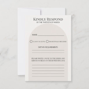 Modern Arch Jewish Wedding RSVP Card Template