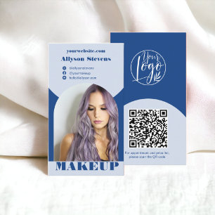 Modern arch makeup blue photo qr code logo business card