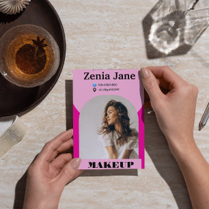 Modern arch makeup pink photo qr code logo business card