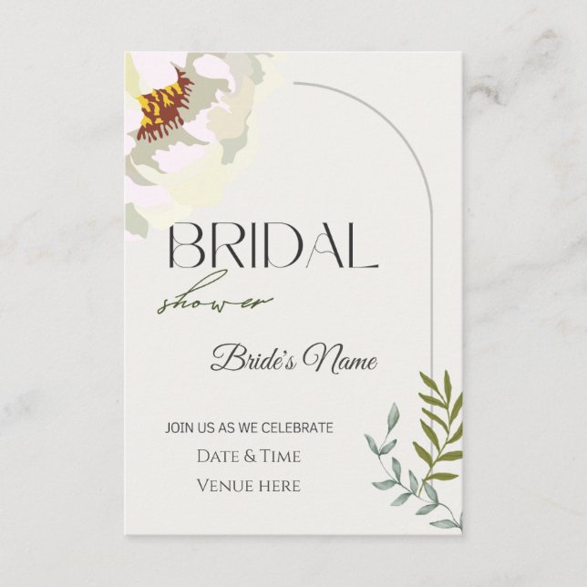 Modern Arch Minimalist Bridal Shower Invitation (Front)