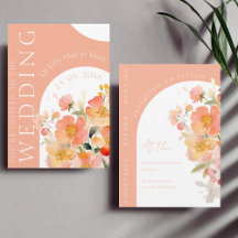 Modern Arch Orange Peach Floral Wedding