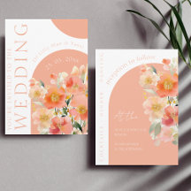  Modern Arch Orange Peach Floral Wedding