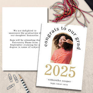 Modern Arch Photo 2025 Graduation Announcement