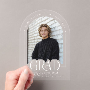 Modern Arch Photo Acrylic Grad Announcement