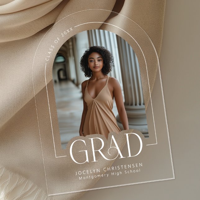 Modern Arch Photo Acrylic Grad Announcement (Creator Uploaded)
