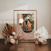 Modern Arch Photo Boho Watercolor Florals Wedding