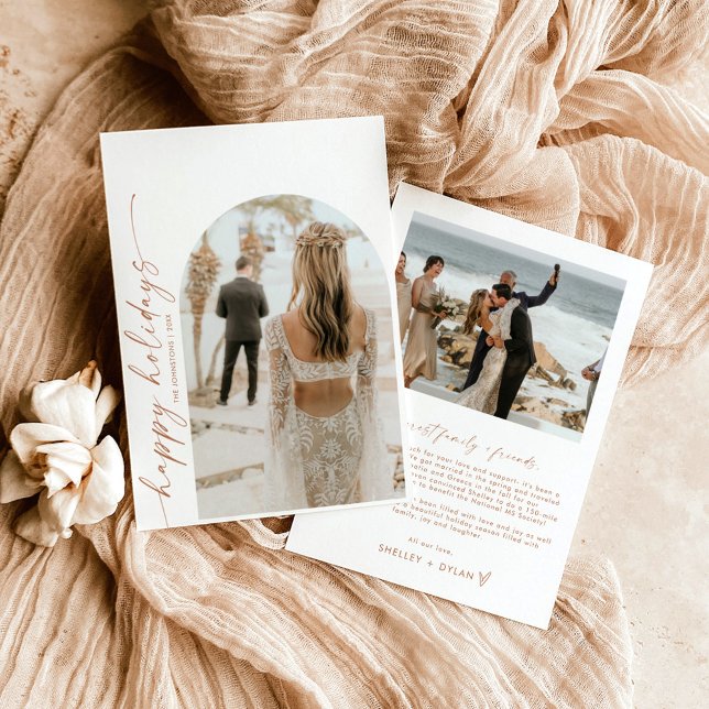 Modern Arch Photo Christmas Holiday Card (Creator Uploaded)