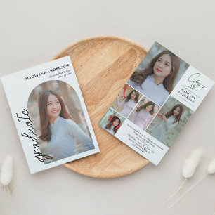 Modern Arch Photo Collage Graduation Invitation