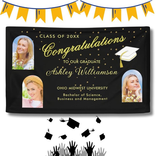 Modern Arch Photo College Graduation Party  Banner (Creator Uploaded)