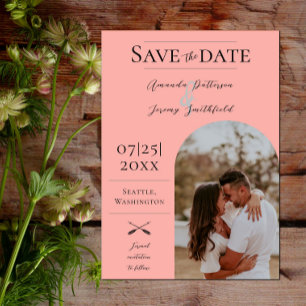 Modern Arch Photo   Coral Save the Date