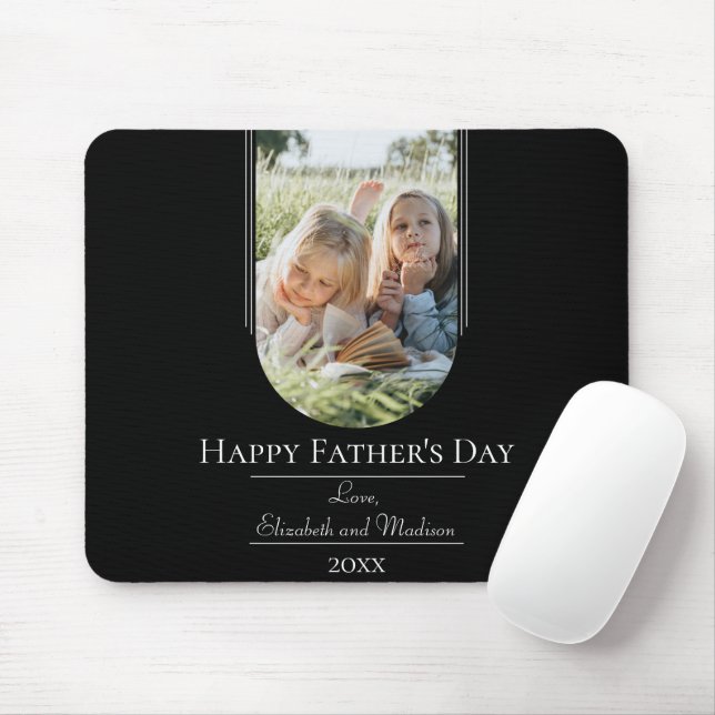 Modern Arch Photo Father's Day | Black Mouse Pad (With Mouse)