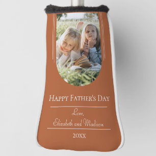 Modern Arch Photo Father's Day Burnt Orange Golf Head Cover