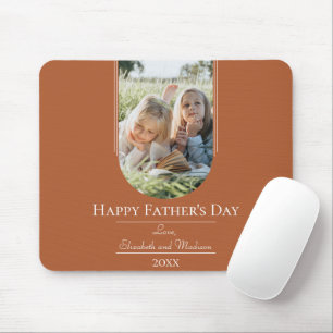 Modern Arch Photo Father's Day   Burnt Orange Mouse Pad