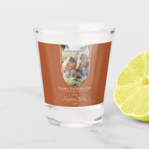 Modern Arch Photo Father's Day Burnt Orange Shot Glass