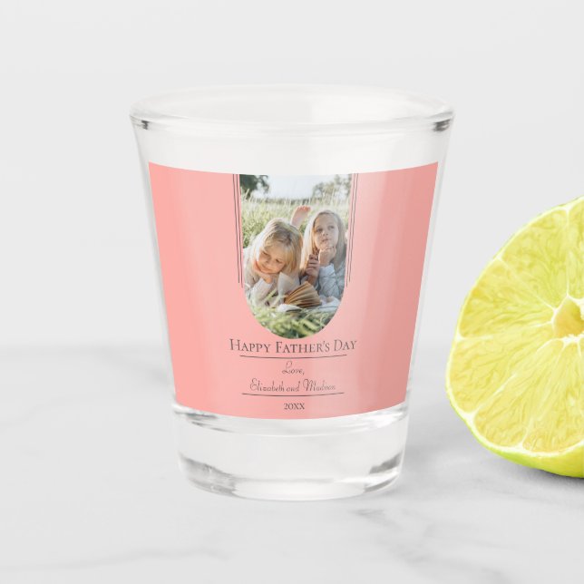 Modern Arch Photo Father's Day | Coral Shot Glass (Front)