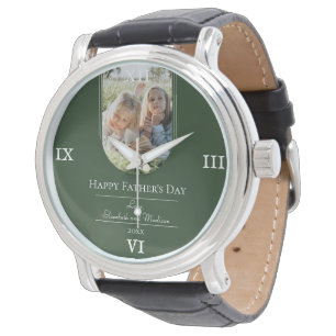 Modern Arch Photo Father's Day Emerald Green Watch