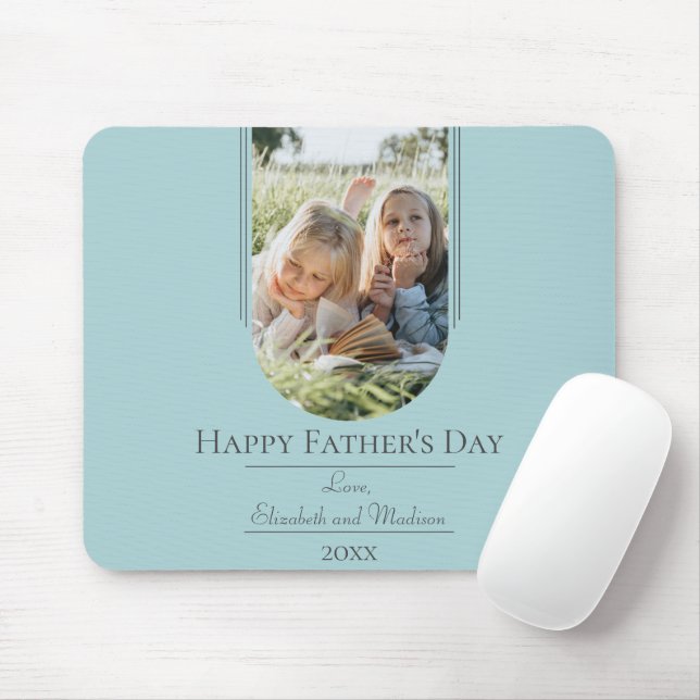 Modern Arch Photo Father's Day | Teal Mouse Pad (With Mouse)