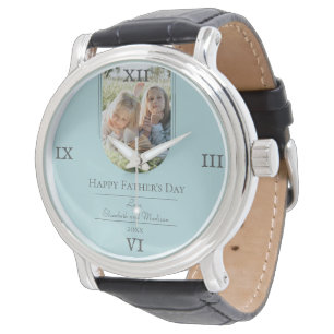 Modern Arch Photo Father's Day   Teal Watch