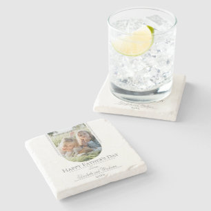 Modern Arch Photo Father's Day   White Stone Coaster