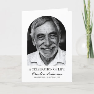 Modern Arch Photo Folded 4-Page Funeral Program Programme