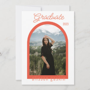 Modern Arch Photo grad announcement 2023 red