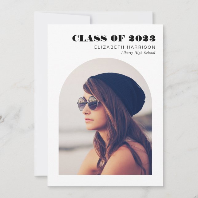 Modern Arch Photo Graduation Announcement (Front)