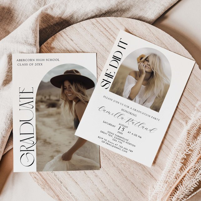 Modern Arch Photo Graduation Announcement (Creator Uploaded)