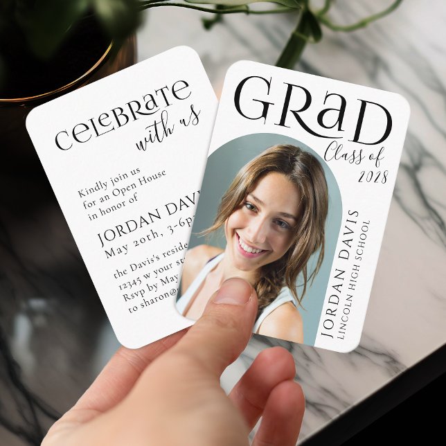 Modern Arch Photo Graduation Announcement (Modern Arch Photo Graduation Announcement)