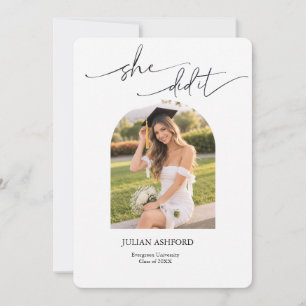 Modern Arch Photo Graduation Announcement
