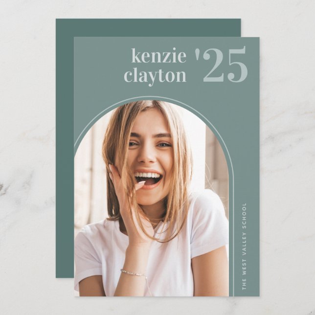 Modern Arch Photo Graduation Announcement (Front/Back)