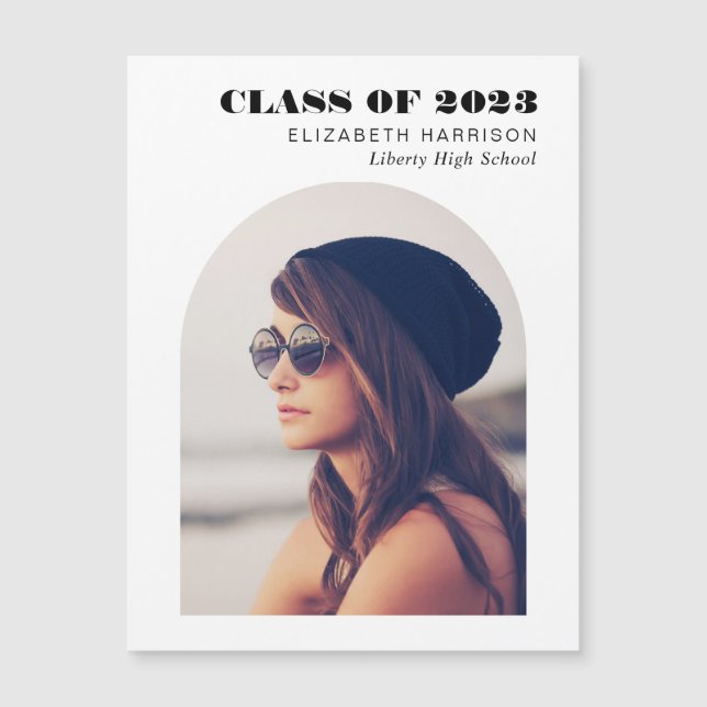 Modern Arch Photo Graduation Magnet (Front)