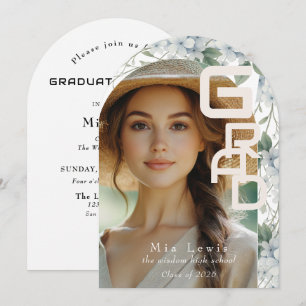 Modern Arch Photo Graduation Party Invitation