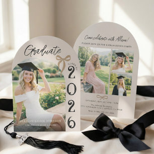 Modern Arch Photo Graduation Party Invitation