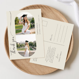 Modern Arch Photo Graduation Party Thank You Postcard
