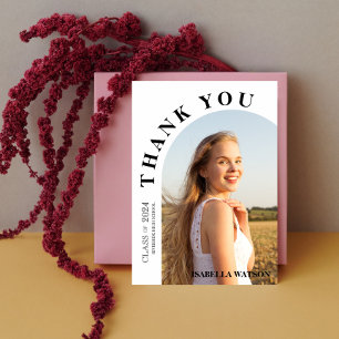 Modern Arch Photo Graduation Thank You Card