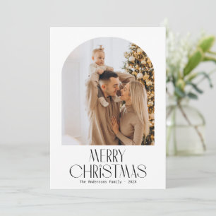 Modern Arch Photo Merry Christmas Card