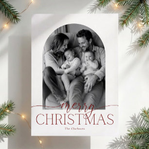 Modern Arch Photo Merry Christmas Card