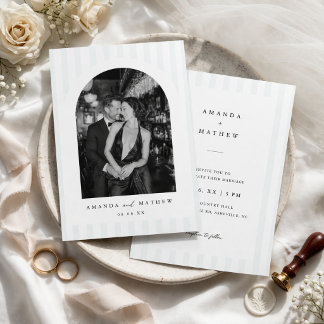 Modern Arch Photo Minimalist Wedding Invitation