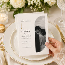 Modern Arch Photo Save The Date Card