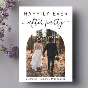 Modern Arch Photo Wedding Reception Invitation