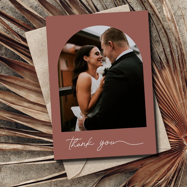 Modern Arch Photo Wedding Thank You  (Creator Uploaded)