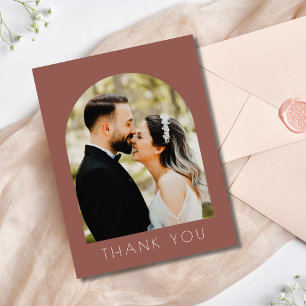 Modern Arch Photo Wedding Thank You  Postcard