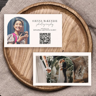 Modern Arch Photography Professional QR Code Business Card
