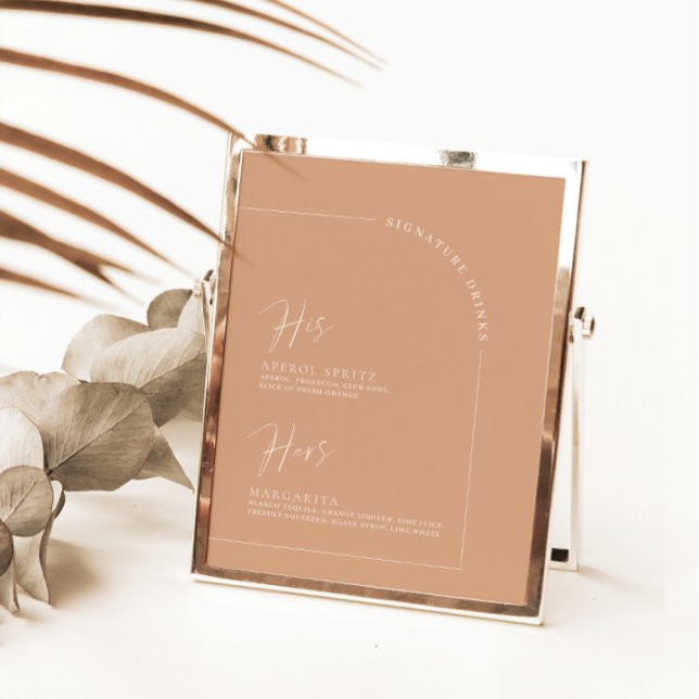 Modern Arch Rust Calligraphy Signature Drinks Menu (Creator Uploaded)