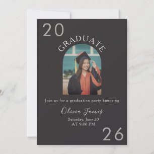 modern arch-shaped graduation  invitation