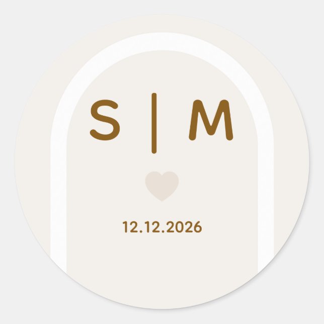 Modern Arch Suite Initial Wedding Envelope Seal (Front)