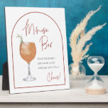 Modern Arch Terracotta Mimosa Bar Sign Plaque<br><div class="desc">Can be fully customised to suit your needs >> background colour, font colour/style and arch colour can all be changed to suit your preference. © Gorjo Designs. Made for you via the Zazzle platform. // Looking for matching items? Other stationery from the set available in the ‘collections’ section of my...</div>