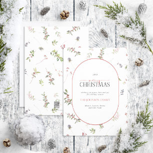 Modern Arch Warm Winter Berry Merry Christmas Holi Holiday Card